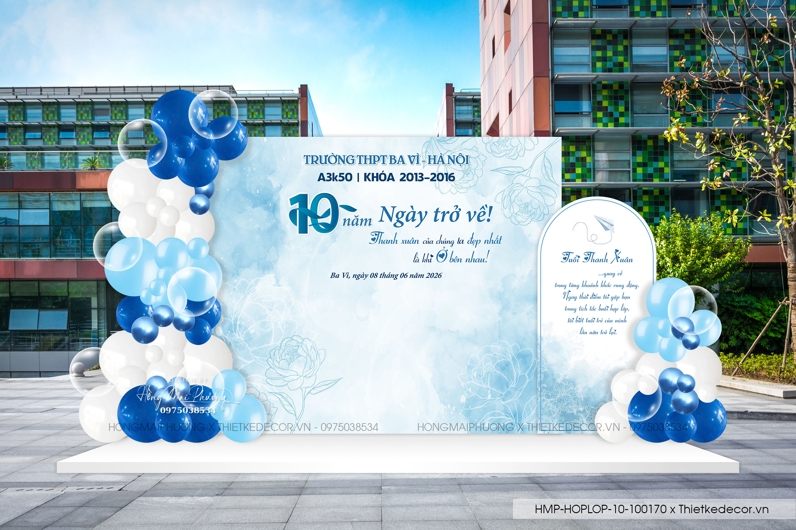 File thiết kế trang trí background Họp lớp Họp khóa, kỷ niệm ngày về trường mix bong bóng